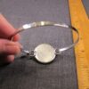 Beautiful millefiori glass cabochon simple silver-tone cuff bracelet - Image 4