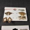 Lot of 13 pairs new on card Charlotte Russe pierced stud earrings gold tone cute - Image 2