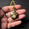 Beautiful heavy heart and faux pearl pendant on LONG 40" Monet gold tone chain - Image 4