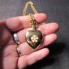 Beautiful heavy heart and faux pearl pendant on LONG 40" Monet gold tone chain - Image 5