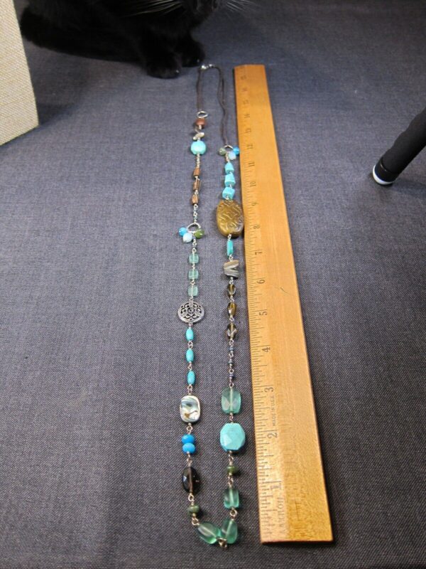 Rare retired Silpada 38" long necklace stones glass sterling N2194 - Image 6