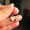 Beautiful sterling silver real heart-shaped pearl & pink topaz bead earrings - Image 2