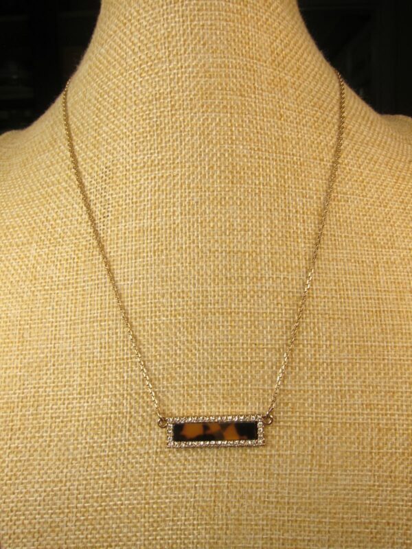 Beautiful faux tortoise shell & rhinestone necklace by White House Black Market - Image 2