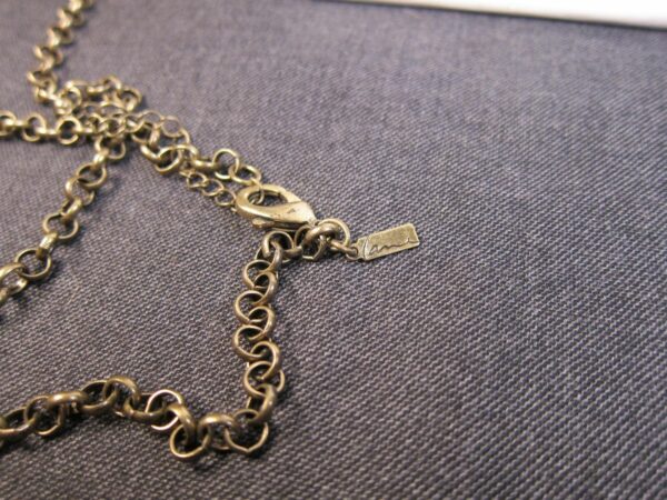 Gorgeous brass-tone openwork heart locket necklace by Lane Bryant opens hinged - Image 6