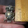 CUTE silver tone big Owl cocktail ring w/ Aurora Borealis AB crystals adjustable - Image 8