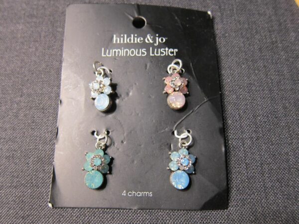 Beautiful Hildie & Jo Luminous Luster flower drop charms pastel colors crystals - Image 5
