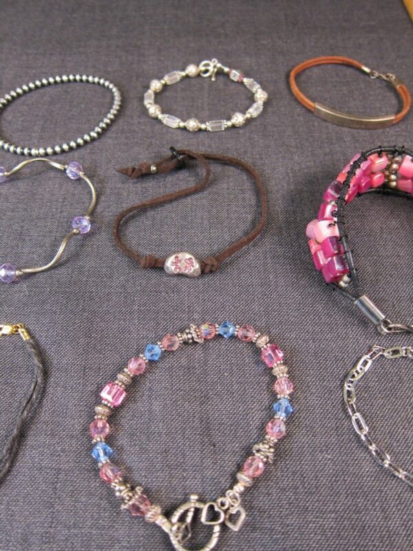 Lot of 10 925 sterling silver component bracelets wearable beads, etc. - Image 4