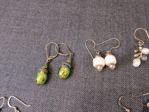 Lovely large lot of 26 pairs sterling silver mixed bead, etc. earrings, tested - Image 10
