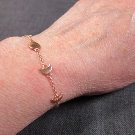 Gorgeous rare Pura Vida sterling silver moon phase bracelet rose gold-plated