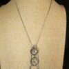 Neat sterling silver marcasite rings pendant on 925 Italian serpentine chain 18"