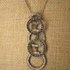 Neat sterling silver marcasite rings pendant on 925 Italian serpentine chain 18" - Image 2