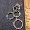 Neat sterling silver marcasite rings pendant on 925 Italian serpentine chain 18" - Image 7