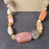 Beautiful chunky polished agates & other stone beads necklace 36" long vintage - Image 4