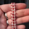 Gorgeous red & white AB crystal glass seed bead woven chevron bracelet - Image 3