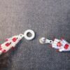 Gorgeous red & white AB crystal glass seed bead woven chevron bracelet - Image 5