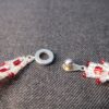 Gorgeous red & white AB crystal glass seed bead woven chevron bracelet - Image 6