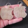 Apple company logo apple with bite large mesh earrings dangle silver tone 2"