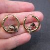 Wow! Gorgeous Peter Bram 14K gold & 925 humminbird hoop earrings 3.1g - Image 6