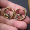 Wow! Gorgeous Peter Bram 14K gold & 925 humminbird hoop earrings 3.1g - Image 8