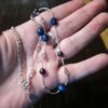 Anne Klein necklace silver tone with purple and blue beads 15" to 18" adjustable - Image 6