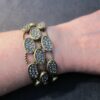 Kiam Family for Lia Sophia antique brass tone magnetic bracelet rhinestone 3 row
