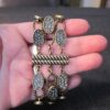 Kiam Family for Lia Sophia antique brass tone magnetic bracelet rhinestone 3 row - Image 2