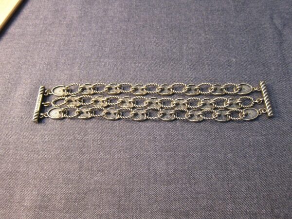 Kiam Family for Lia Sophia antique brass tone magnetic bracelet rhinestone 3 row - Image 5