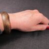 Beautiful vintage etched cuff bracelet marked Solid Copper small wrists 6.75" in - Image 4