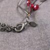 Beautiful unusual Chico's necklace black metal red orange black glass beads - Image 3