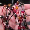 Beautiful unusual Chico's necklace black metal red orange black glass beads - Image 5