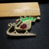 GORGEOUS Swarovski Christmas tree swan sleigh brooch pin - Image 2
