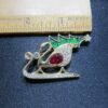 GORGEOUS Swarovski Christmas tree swan sleigh brooch pin - Image 3