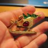 GORGEOUS Swarovski Christmas tree swan sleigh brooch pin - Image 6