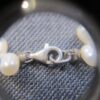 Beautiful real pearls & rose quartz teardrops beaded bracelet sterling clasp - Image 2