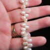 Beautiful real pearls & rose quartz teardrops beaded bracelet sterling clasp - Image 4