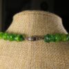 Wow! Gorgeous green & yellow vintage molded bead necklace mushroom pendant - Image 3