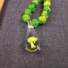 Wow! Gorgeous green & yellow vintage molded bead necklace mushroom pendant - Image 6