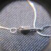 24" thin sterling silver chain necklace w/denim lapis white stone carved turtle - Image 3