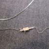 24" thin sterling silver chain necklace w/denim lapis white stone carved turtle - Image 4