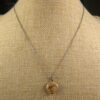 Cute little brown/tan mottle heart-shaped stone pendant sterling silver necklace - Image 2