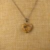 Cute little brown/tan mottle heart-shaped stone pendant sterling silver necklace - Image 3