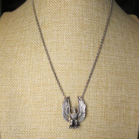 Gorgeous handmade sterling silver signed JF eagle necklace 18"
