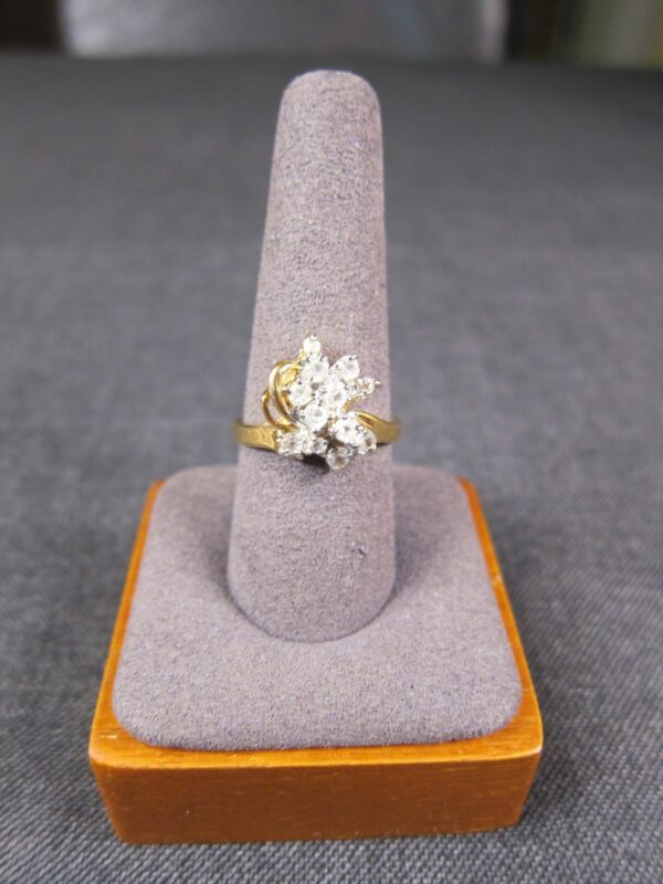 Gorgeous sz 8 vintage ring Uncas Manufacturing 14K GE electroplated white stones - Image 2