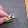Size 6 beautiful sterling silver ring w/ square pink stone garnet or tourmaline - Image 2