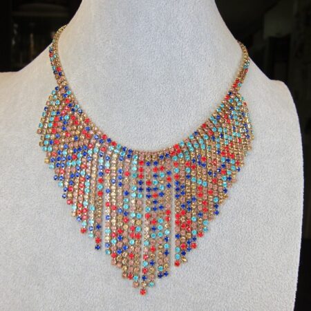 Gorgeous rainbow multi-color rhinestone statement necklace Charming Charlie