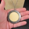 Beautiful large owl pendant transfer ware Spring Street 32" necklace faux pearls - Image 3