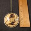 Beautiful large owl pendant transfer ware Spring Street 32" necklace faux pearls - Image 5