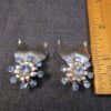 Gorgeous vintage Coro silver-tone clip-on earrings with blue rhinestones - Image 2