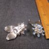 Gorgeous vintage Coro silver-tone clip-on earrings with blue rhinestones - Image 3