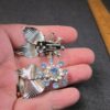 Gorgeous vintage Coro silver-tone clip-on earrings with blue rhinestones - Image 4
